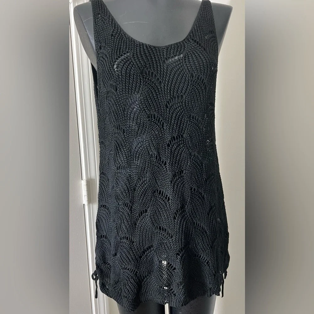Boho Black Backless Crochet Cover Up